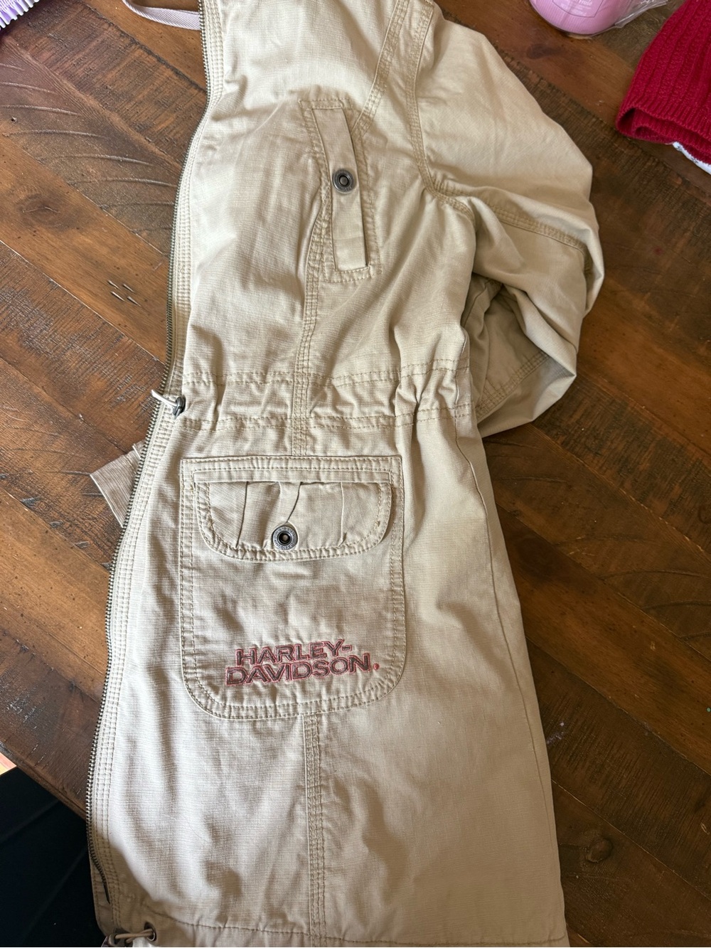 Harley-Davidson Beige Jacket with Plaid Lining